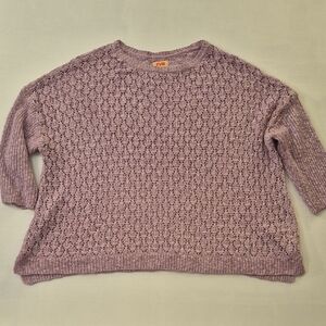 EVRI Purple Crew Neck Sweater with Textured Knit